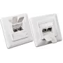 Wirewin DD-TRIO-C6 UP2 WS CAT6 afgeschermde inbouwdatadoos, 2-poorts, LSA, zuiver wit RAL 9010