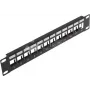 Wirewin TKS PANEL 12 12-poorts Keystone patchpaneel, 10 inch rackmount, afgeschermd, zwart