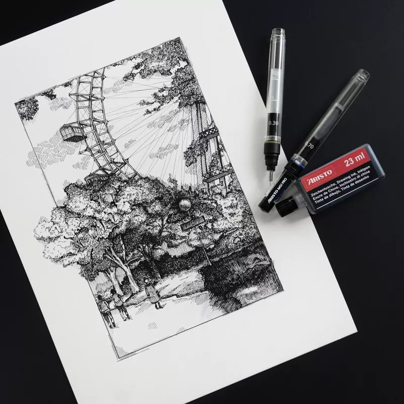 ARISTO mg1 pro College inktvulpen-set, 3 pennen 0,25 / 0,35 / 0,50 mm, 6-delig (AR64308)