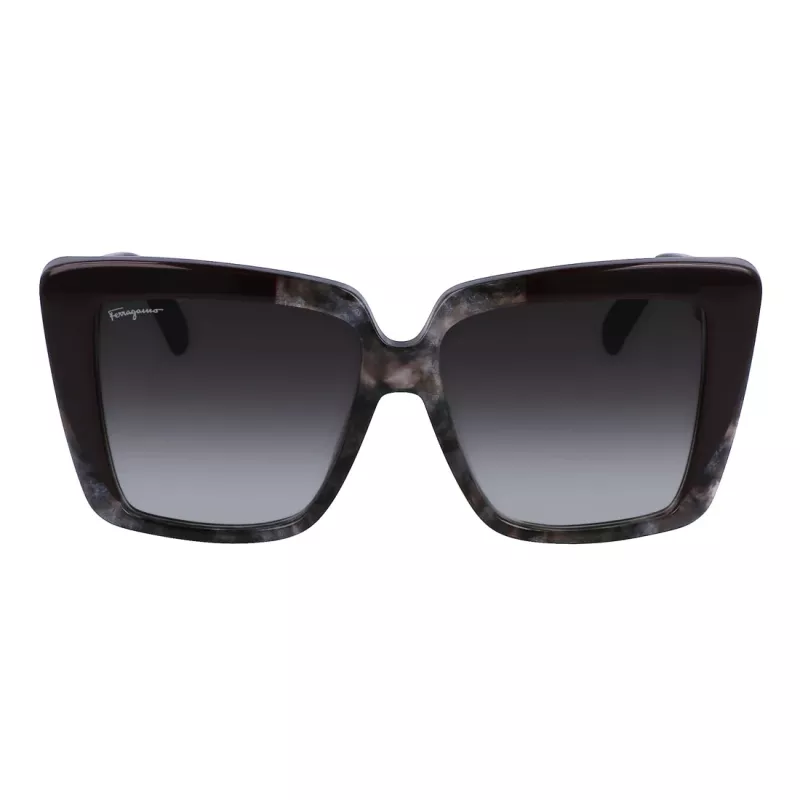 Ferragamo dames SF1060S-21 vlinder zonnebril, Havana/bruin gradient, 55mm
