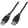 Wirewin USB A-A MF 0.5 SW USB 2.0 verlengkabel, 0,5 m, zwart