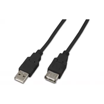 Wirewin USB A-A MF 0.5 SW USB 2.0 verlengkabel, 0,5 m, zwart