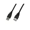 Wirewin USB A-A MF 0.5 SW USB 2.0 verlengkabel, 0,5 m, zwart
