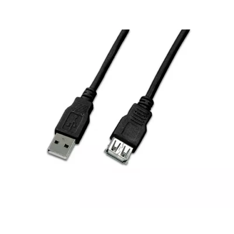 Wirewin USB A-A MF 0.5 SW USB 2.0 verlengkabel, 0,5 m, zwart