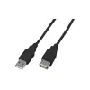 Wirewin USB A-A MF 0.5 SW USB 2.0 verlengkabel, 0,5 m, zwart