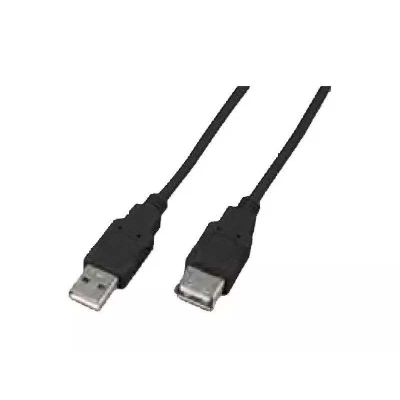 Wirewin USB A-A MF 0.5 SW USB 2.0 verlengkabel, 0,5 m, zwart