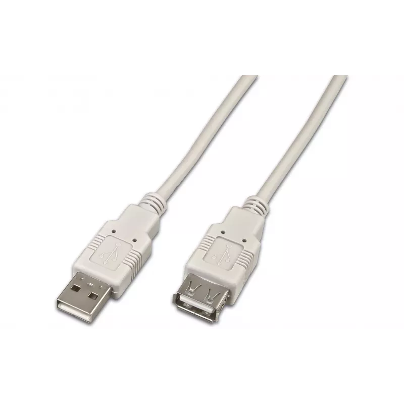 Wirewin USB A-A MF 0.5 GR USB 2.0 verlengkabel, 0,5 m, grijs