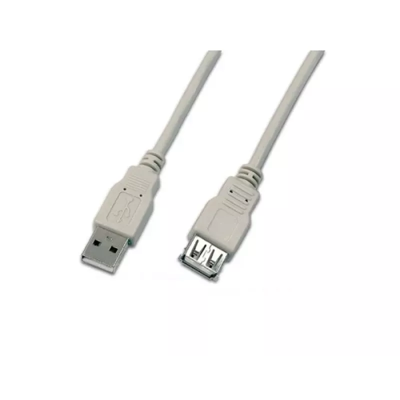 Wirewin USB A-A MF 0.5 GR USB 2.0 verlengkabel, 0,5 m, grijs