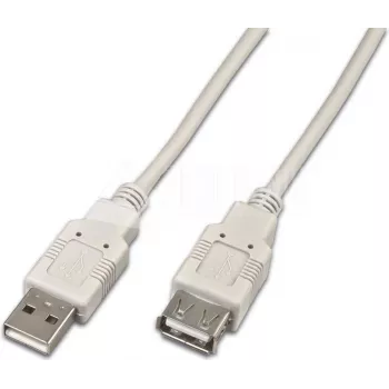 Wirewin USB A-A MF 2.0 GR USB 2.0 verlengkabel, 2 m, grijs