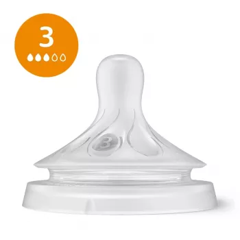 Philips Avent Natural Response babyfles siliconen speen set (3-pack, Flow 3, 1+ maanden)