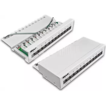 Wirewin 12-poorts CAT6 desktop patchpanel, afgeschermd, LSA+ aansluiting (DVP-TRIO-K6 12)
