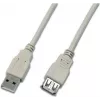 Wirewin USB 2.0 verlengkabel A stekker naar A bus 5m grijs USB A-A MF 5.0 GR