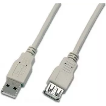 Wirewin USB 2.0 verlengkabel A stekker naar A bus 5m grijs USB A-A MF 5.0 GR
