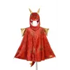 Souza! rood drakencape-kostuum met capuchon en masker voor kinderen 4-7 jaar