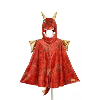 Souza! rood drakencape-kostuum met capuchon en masker voor kinderen 4-7 jaar