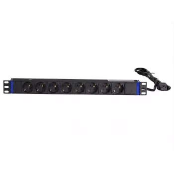 DSIT 19 inch 8-voudige rackmount PDU met C14-stekker en aardcontact (DS-8PDU-C14-PE)