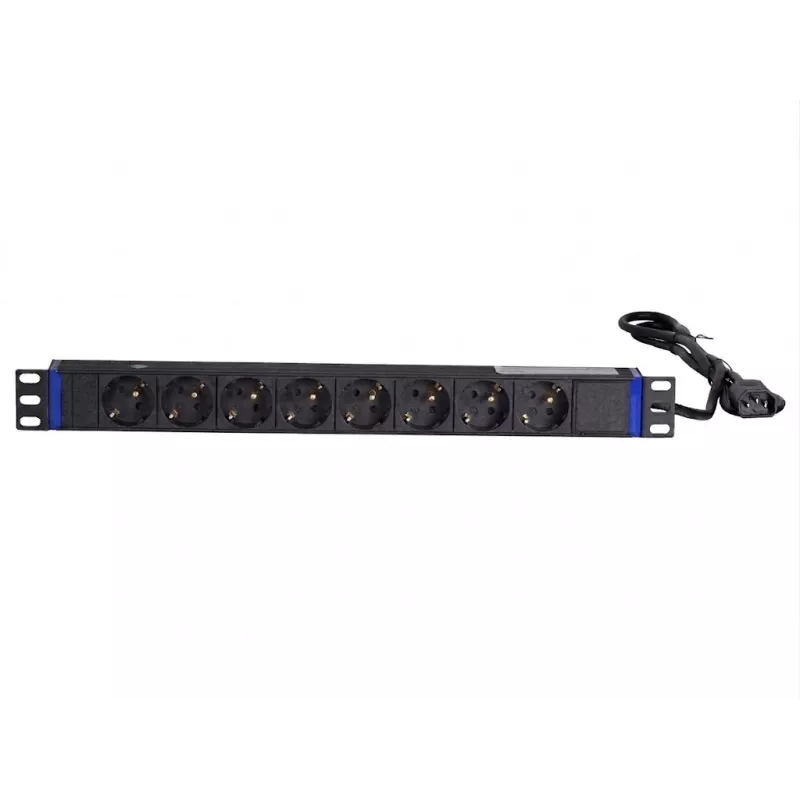 DSIT 19 inch 8-voudige rackmount PDU met C14-stekker en aardcontact (DS-8PDU-C14-PE)