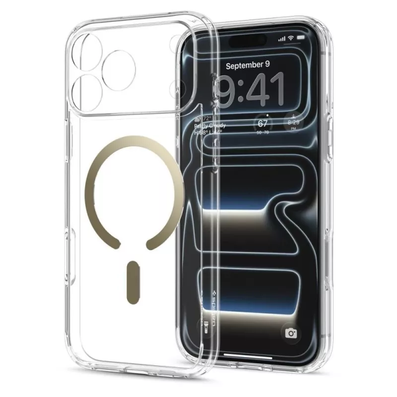 SPIGEN Ultra Hybrid MagSafe hoes voor iPhone 17 Pro Max / 18 Pro Max – transparant/goud