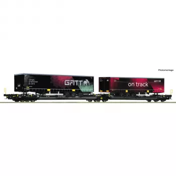 Roco 6600170 DC TX Logistik Sgns platte wagen H0