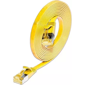 Wirewin Cat6A slim ethernet-patchkabel U/FTP plat geel 1m 10Gbps PKW-STP-SLIM-K6A 1.0 GE