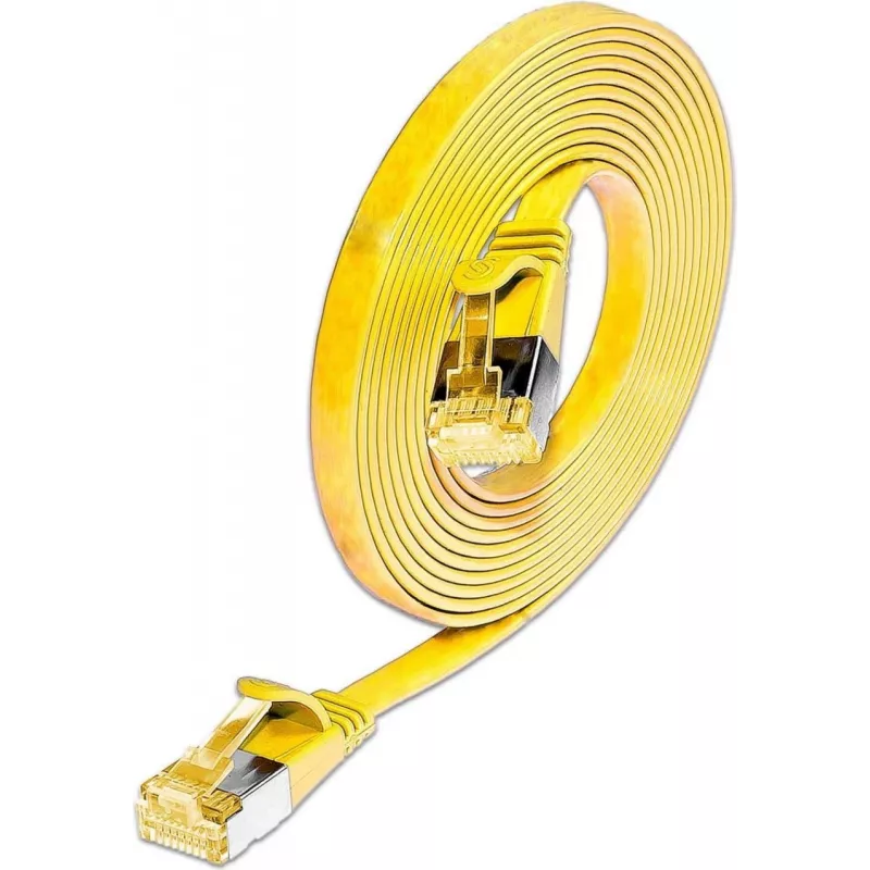 Wirewin Cat6A slim ethernet-patchkabel U/FTP plat geel 1m 10Gbps PKW-STP-SLIM-K6A 1.0 GE