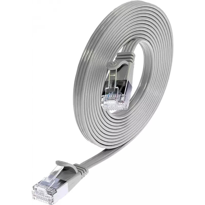 Wirewin Cat.6 SLIM patchkabel STP PIMF 0,1 m grijs PKW-STP-SLIM-KAT6 0.1