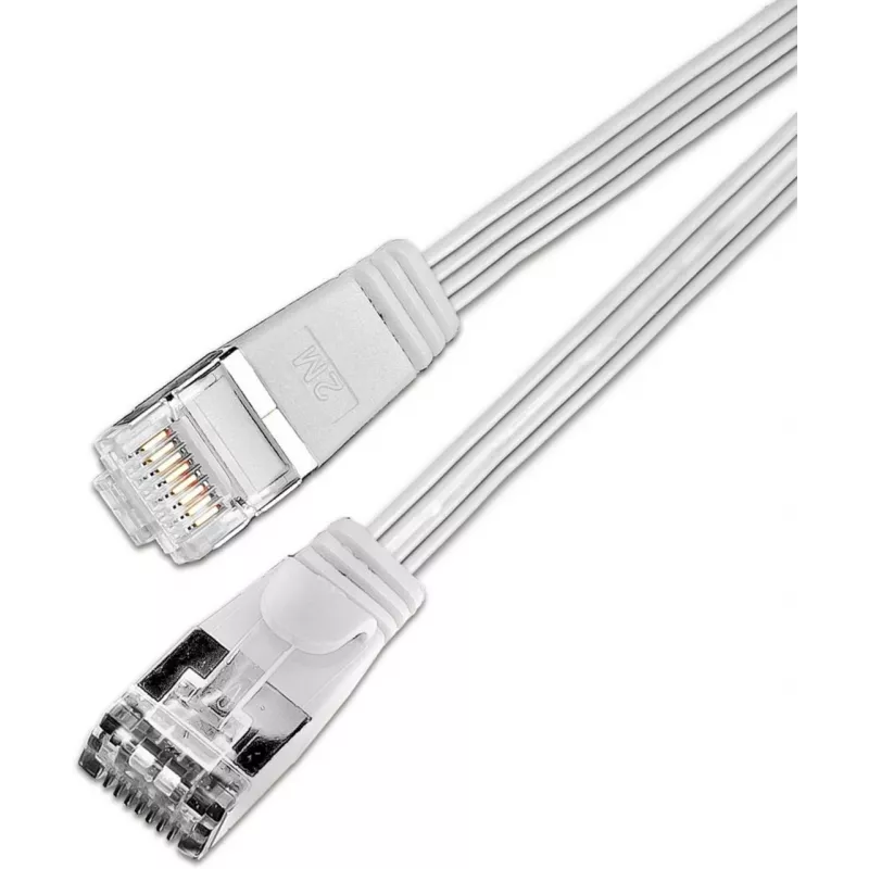 Wirewin Triotronik 0,15 m Cat6 U/FTP Slim Ethernet-patchkabel, RJ45 stekker naar stekker, wit (PKW-STP-SLIM-KAT6 0.15 WS)