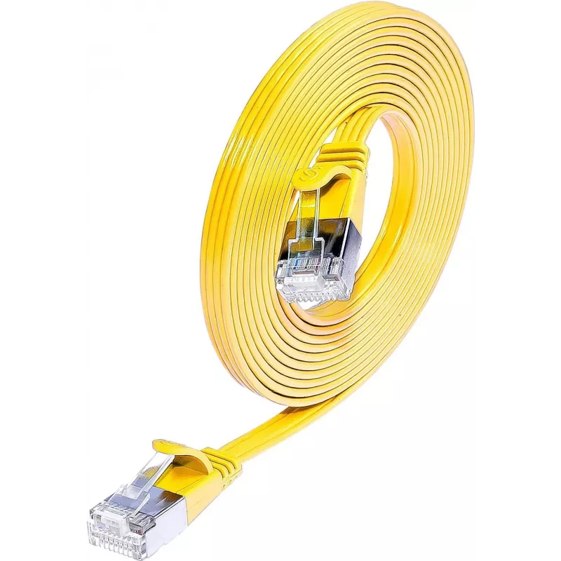 Wirewin Cat.6 SLIM patchkabel, STP(PIMF), 0,75 m, geel (PKW-STP-SLIM-KAT6 0.75 GE)
