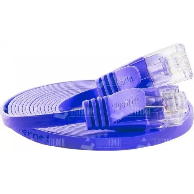 Wirewin Triotronik 0,15 m Cat6 U/UTP Slim Ethernet-patchkabel, RJ45 stekker naar stekker, paars PKW-SLIM-KAT6 0.15 VT