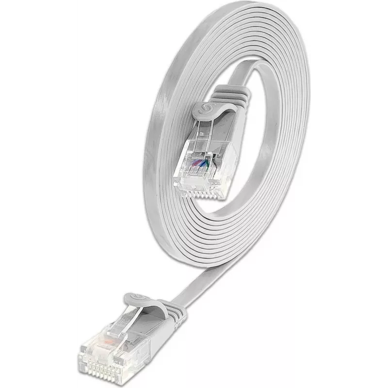 Wirewin Triotronik PKW-SLIM-KAT6 20.0 WS - 20 m witte Cat6 U/UTP slim ethernet patchkabel, RJ45 stekker naar stekker, gigabit