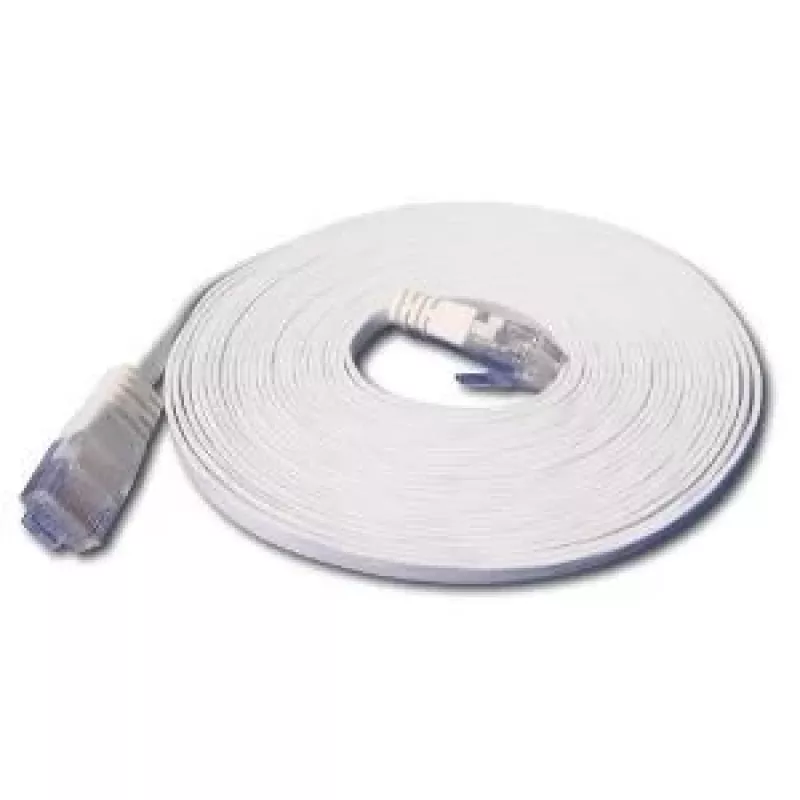 Wirewin Triotronik PKW-SLIM-KAT6 20.0 WS - 20 m witte Cat6 U/UTP slim ethernet patchkabel, RJ45 stekker naar stekker, gigabit