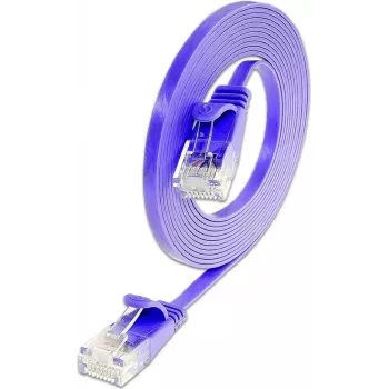 Wirewin Triotronik Cat6 U/UTP patchkabel, 3 m, RJ45 naar RJ45, stekker naar stekker, koper, violet PKW-SLIM-KAT6 3.0 VT