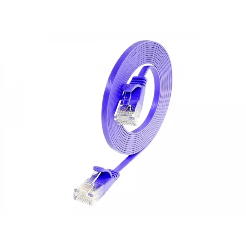 Wirewin Triotronik Cat6 U/UTP patchkabel, 3 m, RJ45 naar RJ45, stekker naar stekker, koper, violet PKW-SLIM-KAT6 3.0 VT