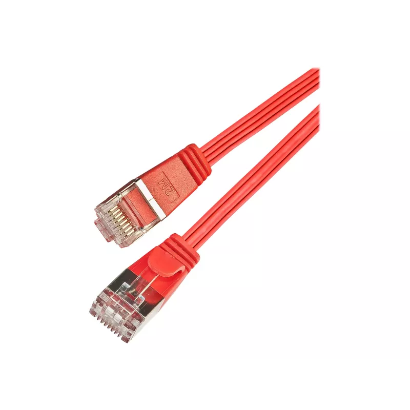 Wirewin SLIM S6 01 RT - Cat.6 SLIM patchkabel, STP(PIMF), 0,1 m, rood PKW-STP-SLIM-KAT6 0.1 RT