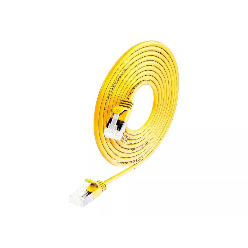 Wirewin Slim Round U/FTP Cat 6a-patchkabel, 7,0 m, geel, PoE, 10 Gbps PKW-LIGHT-STP-K6A 7.0 GE