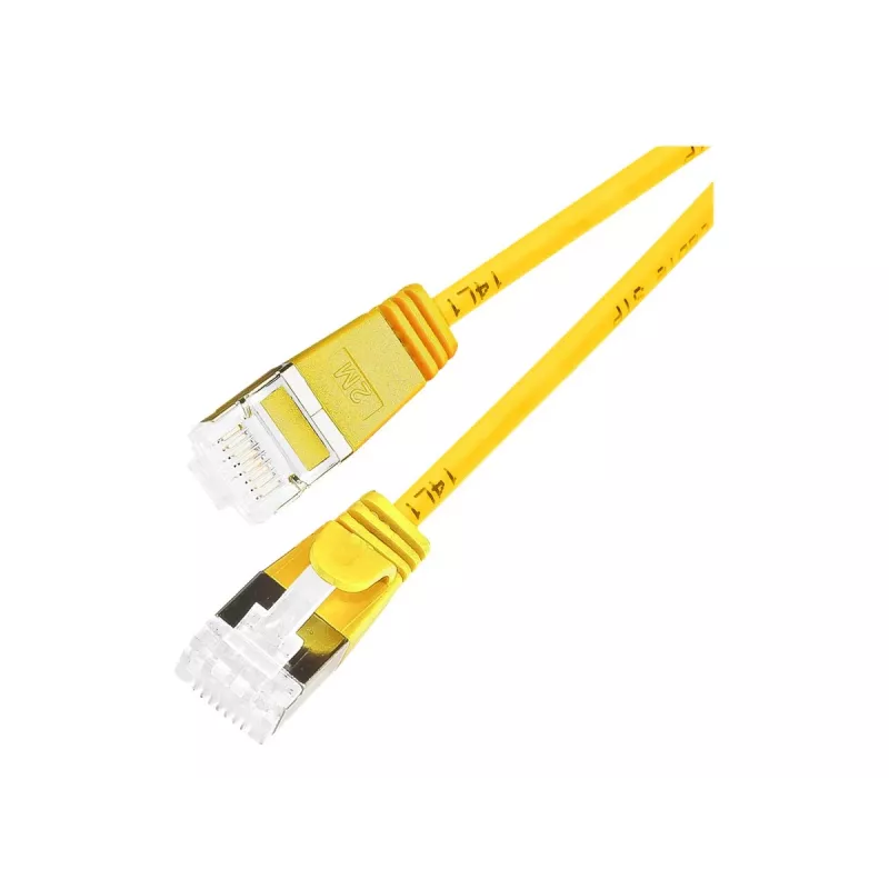 Wirewin Slim Round U/FTP Cat 6a-patchkabel, 7,0 m, geel, PoE, 10 Gbps PKW-LIGHT-STP-K6A 7.0 GE