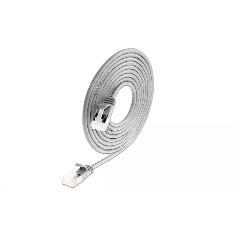 Wirewin PKW-LIGHT-STP-K6A 5.0 Cat 6a U/FTP Slim Round Patchkabel, PoE, 5 m, grijs