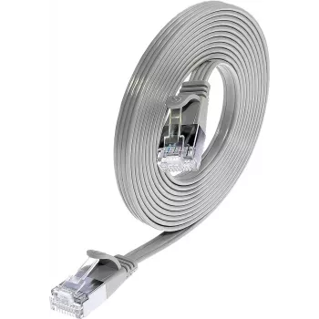 Wirewin Triotronik Cat 6 10m RJ-45 stekker/stekker U/FTP (STP) grijs Slim-patchkabel PKW-STP-SLIM-KAT6 10.0