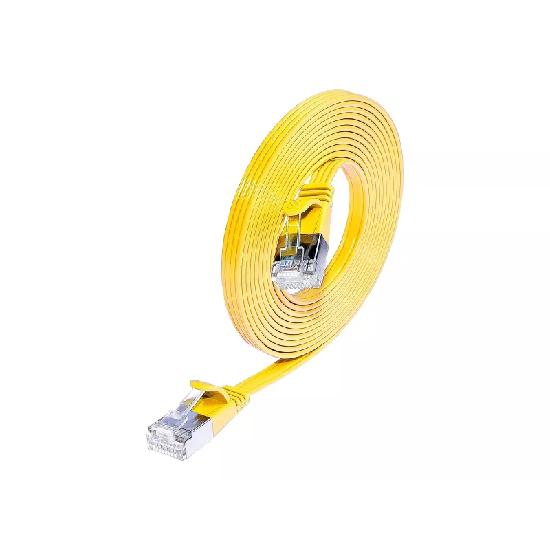 Wirewin Triotronik Cat6 U/FTP-patchkabel, 20 m, RJ45 stekker naar stekker, geel PKW-STP-SLIM-KAT6 20.0 GE