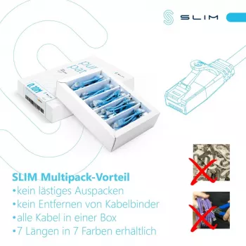 Wirewin SLIM-LS-K6A 1.0 WT 90 - Cat6A U/FTP Slim patchkabel, 1,0 m, wit, 90-pack