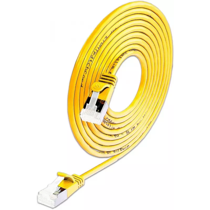 Wirewin SLIM-LS-K6A 0.15 YE 50 Cat6a U/FTP Slim Ethernet patchkabel, 0,15 m, geel, 50-pack