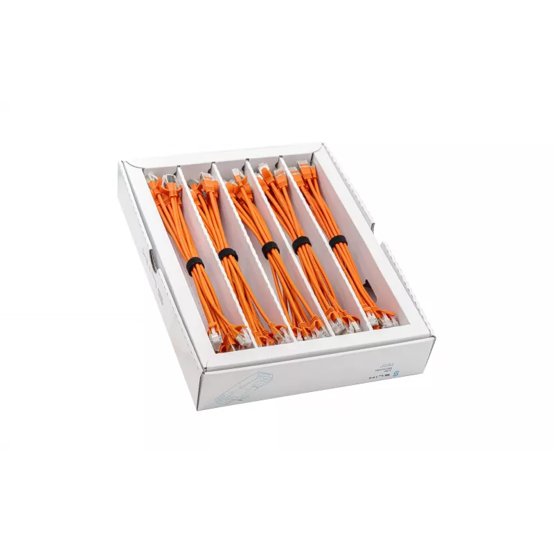 Wirewin SLIM-LS-K6A 0,25 OR 50 Cat6a U/FTP Slim Ethernet patchkabel, 0,25 m, oranje, 50-pack
