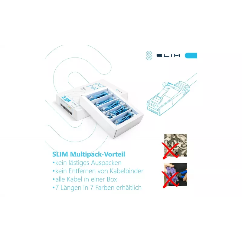 Wirewin SLIM-LS-K6A 2.0 OR 60 Cat.6A U/FTP Slim Ethernet-patchkabel, 2 m, oranje, 60-pack