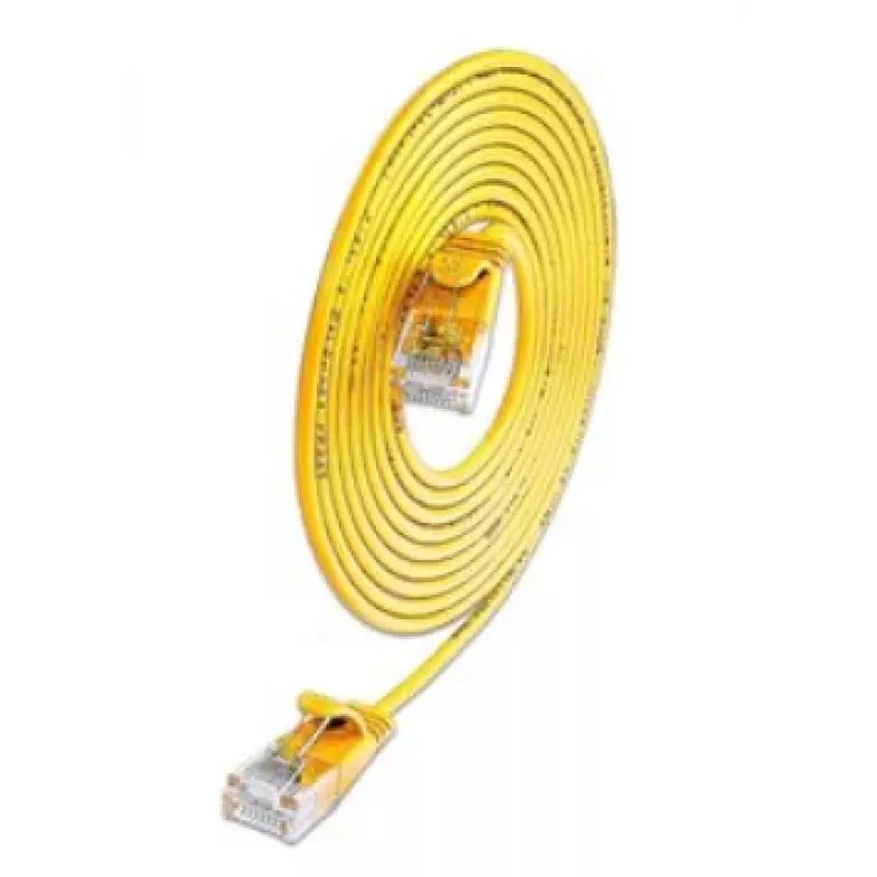Wirewin SLIM KAT6A 10 Gigabit Light patchkabel, U/UTP, Ø 3,6 mm, geel, 0,1 m SLIM-L-UU-K6A 0.1 YE