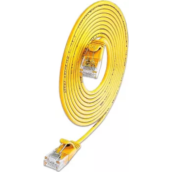 Wirewin Cat6A slim ethernet-patchkabel, U/UTP, 1m, geel, 10Gbps SLIM-L-UU-K6A 1.0 YE