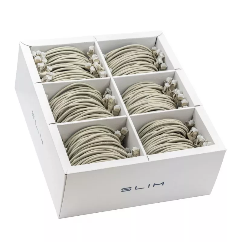 Wirewin SLIM KAT6A 10 Gigabit light patchkabel, 0,5 m, U/FTP, Ø 3,8 mm, grijs, 90-pack (SLIM-LS-K6A 0.5 90)
