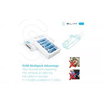 Wirewin SLIM-LS-K6A 2.0 60 Cat6A U/FTP slim ethernet-patchkabel, 2m, grijs, 60-pack