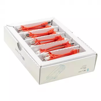 Wirewin SLIM-LS-K6A 0.1 RD 50 Cat6a U/FTP slim ethernet-patchkabel, 0,1m, rood, 50-pack