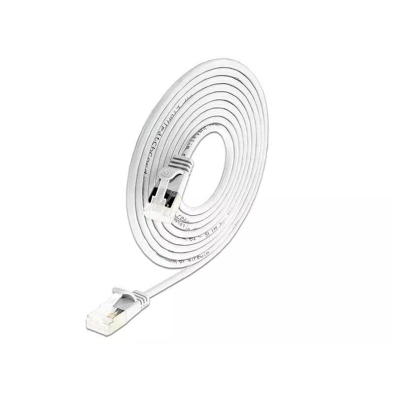 Wirewin PKW-LIGHT-STP-K6A 0.5 WS Cat 6a U/FTP Slim Round Patchkabel, PoE, 0,5 m, wit