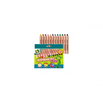 JOLLY Supersoft 3 in 1 kleurpotloden, verschillende kleuren, 12 stuks (5956-0002)